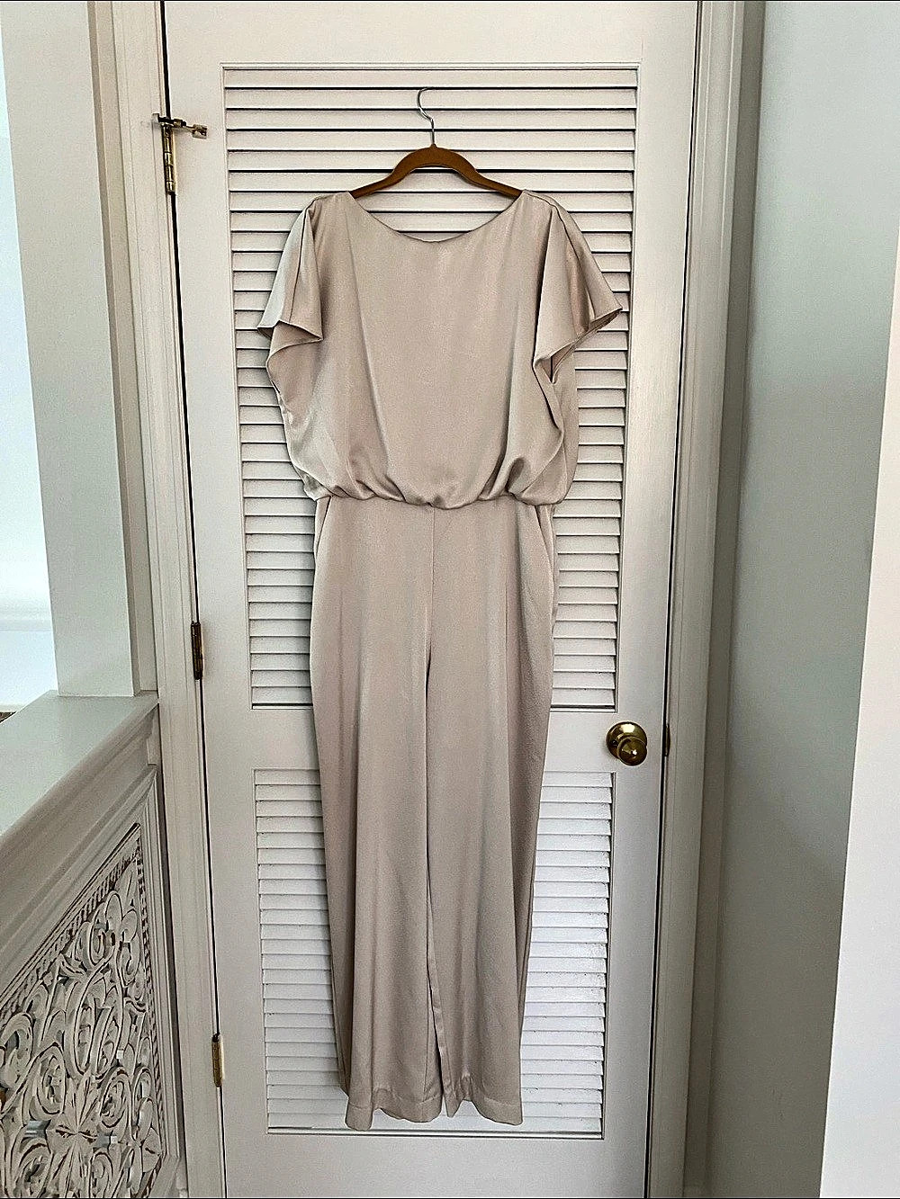 Trina Turk Shimai Jumpsuit Beige Size 12